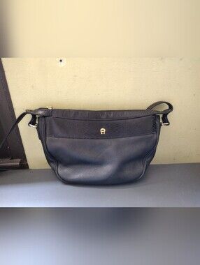 Etienne Aigner Classic Leather Crossbody Bag, Navy Blue